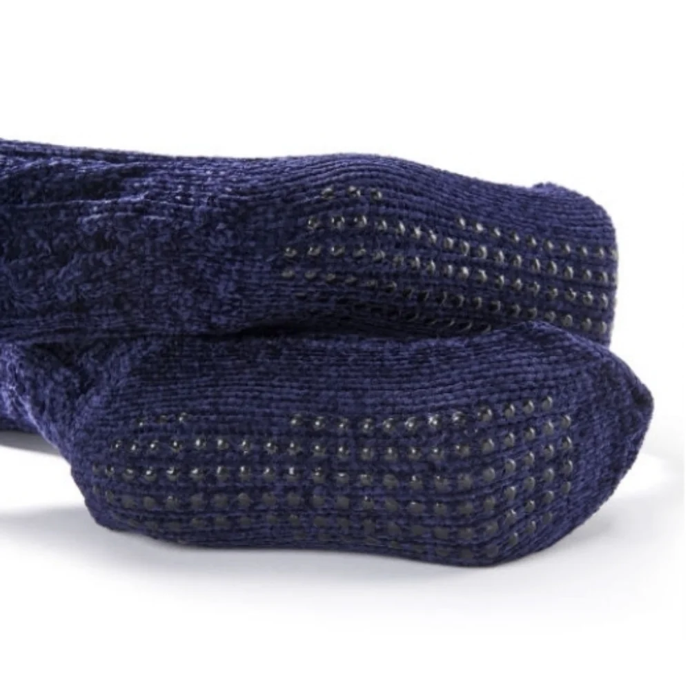 ❤️BUY 5 GET 3 FREE Navy Cable Knit Chenille Reading Sock, Retail $19.99 USD
